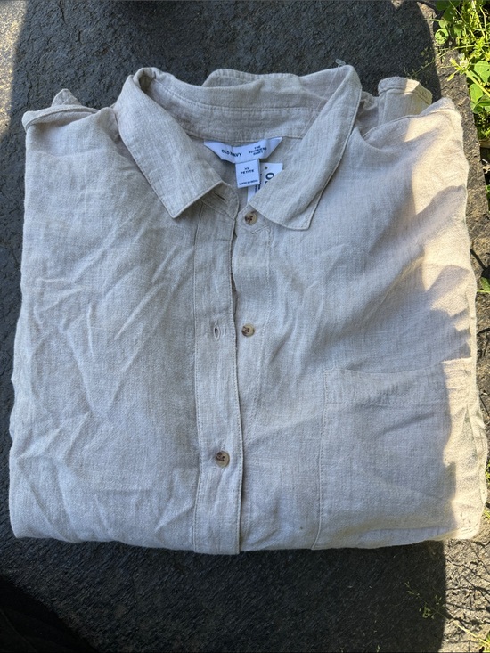 Old Navy Tops - Old Navy Beige Linen-Blend Button Down Shirt